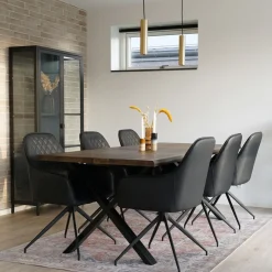Harbo dreibar spisestol sort PU-skinn