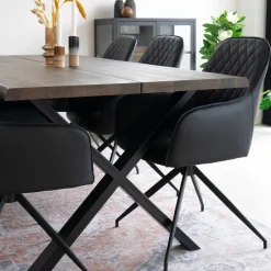Harbo dreibar spisestol sort PU-skinn