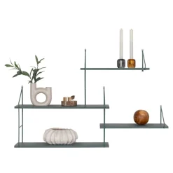 Harlem vegghylle grønn metall/tre 99 cm