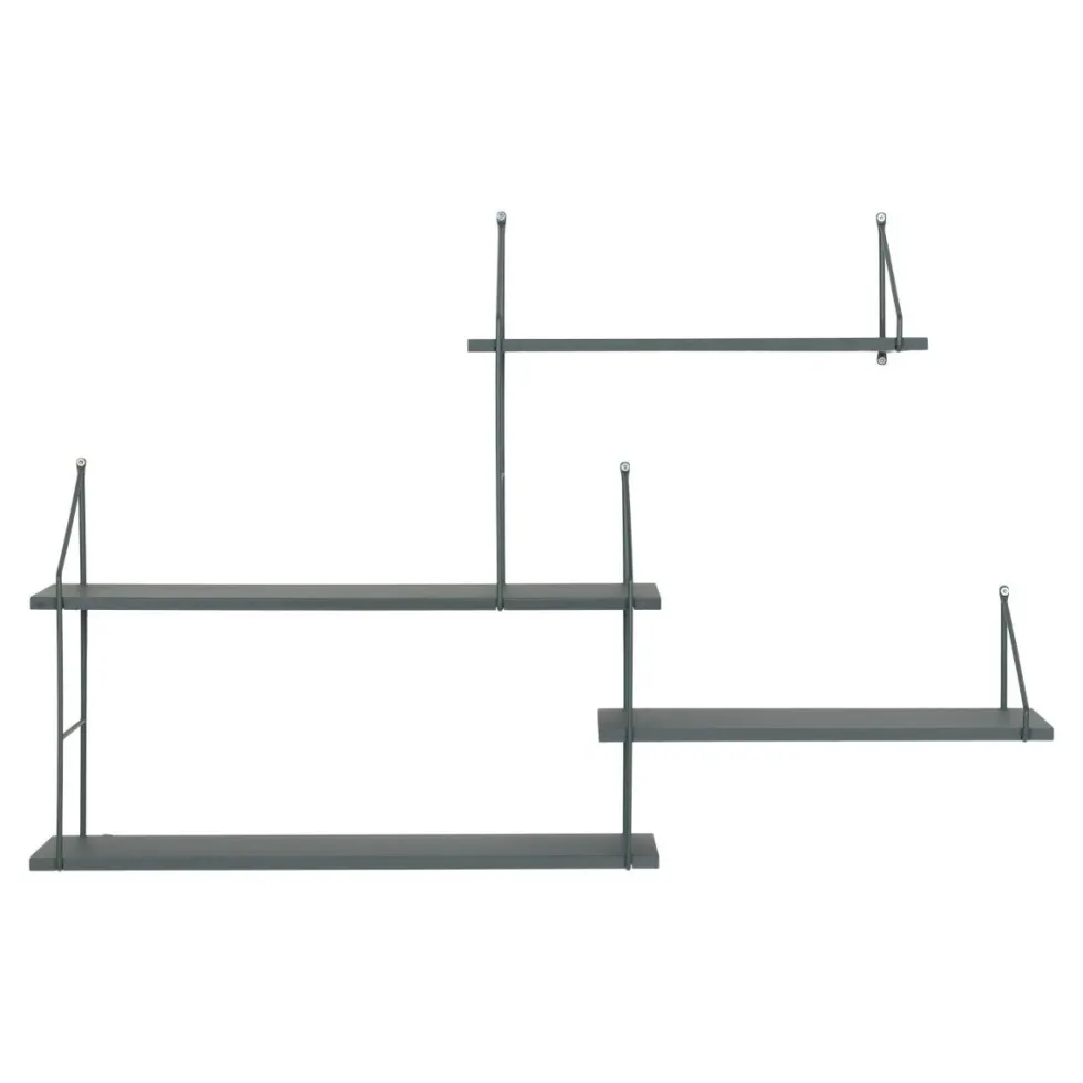 Harlem vegghylle grønn metall/tre 99 cm