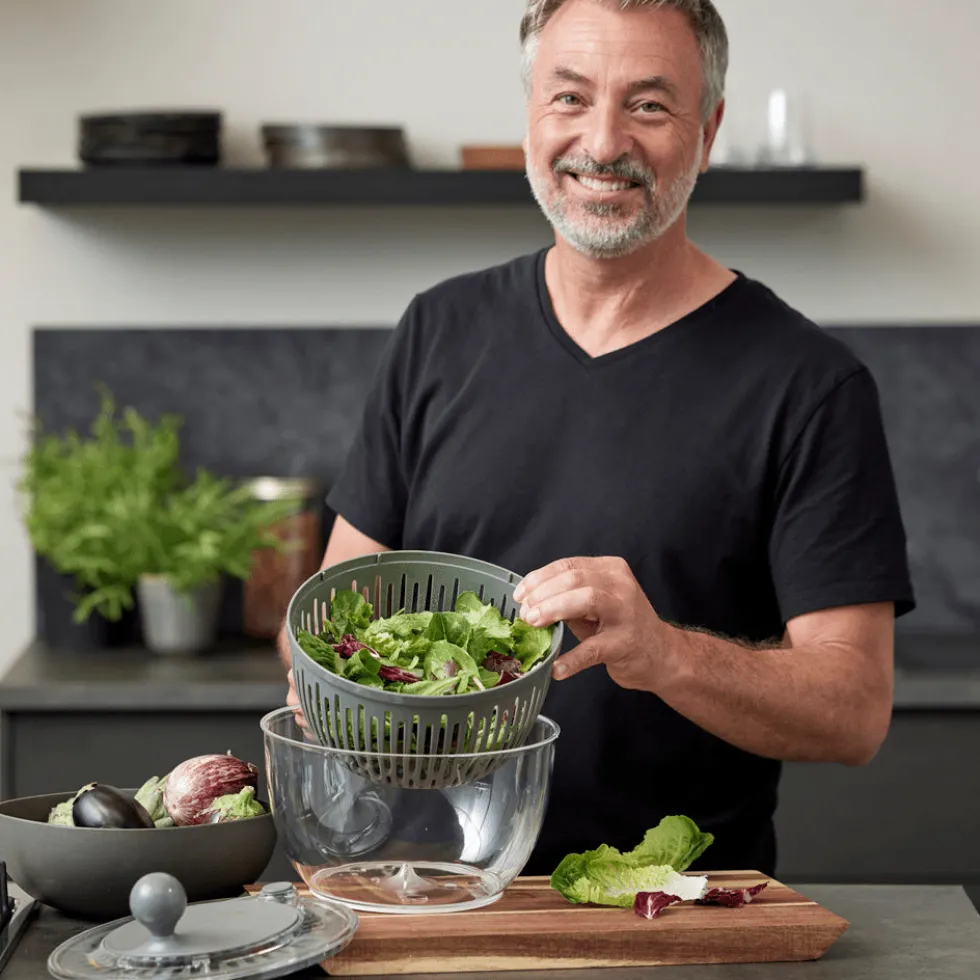 Harvest green minihakker og salatspinner sett