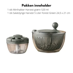 Harvest green minihakker og salatspinner sett