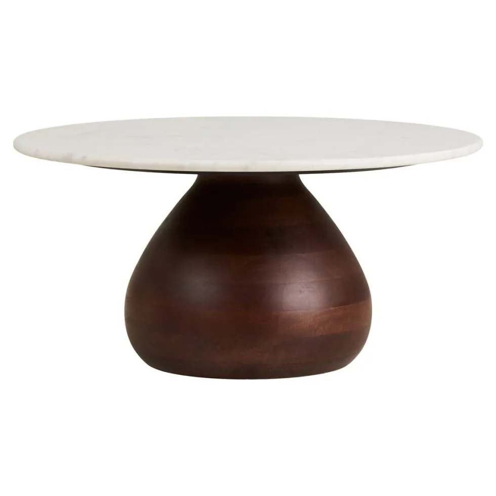 Heide sofabord mango og marmor ø70 cm