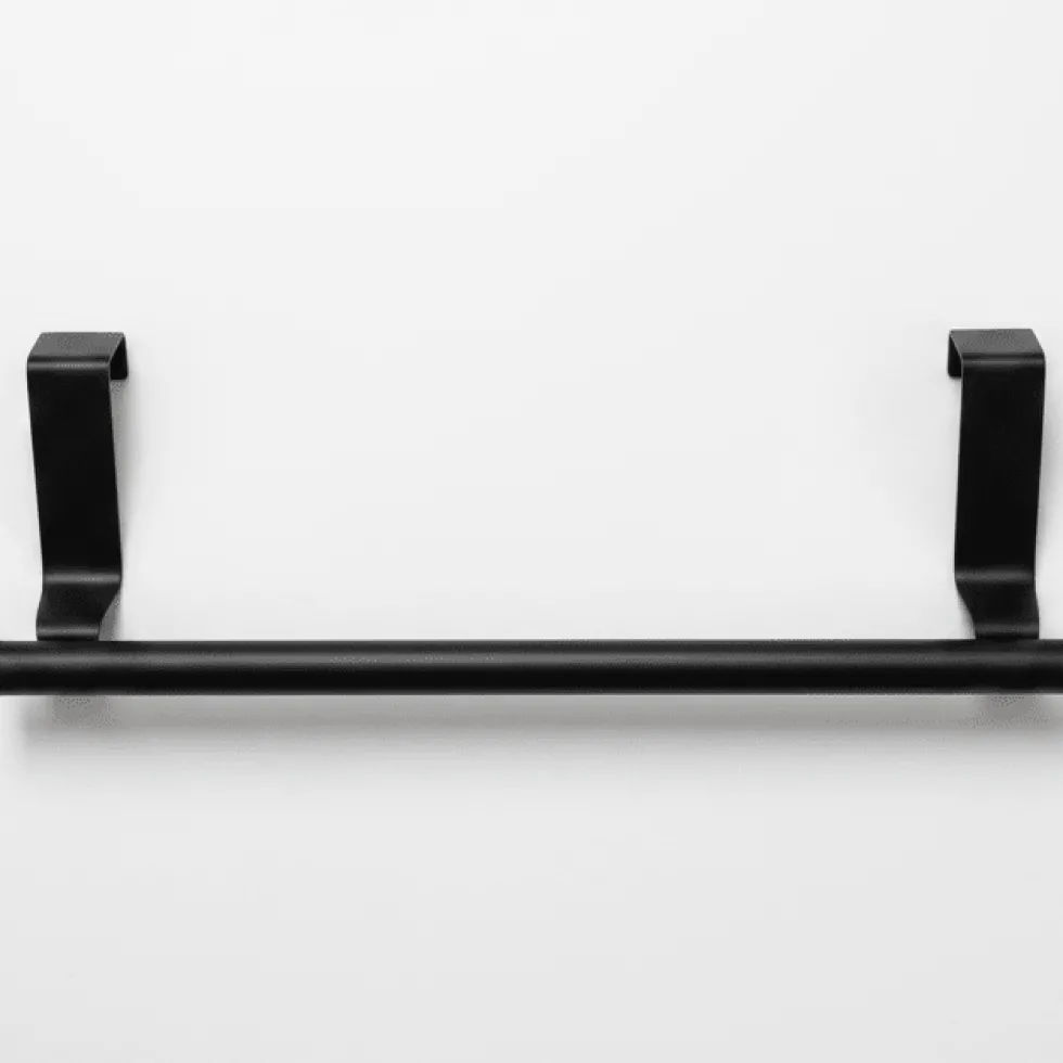 Håndkleholder, sort rustfritt metall
