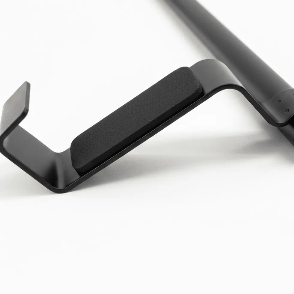Håndkleholder, sort rustfritt metall