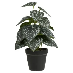 House Nordic kunstig plante med mønstrede blader i sort potte 33 cm
