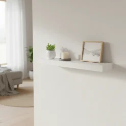 Hylle med LED-lys hvit