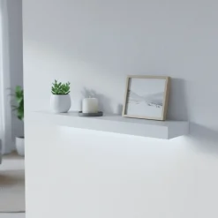 Hylle med LED-lys hvit