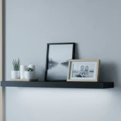 Hylle med LED-lys sort