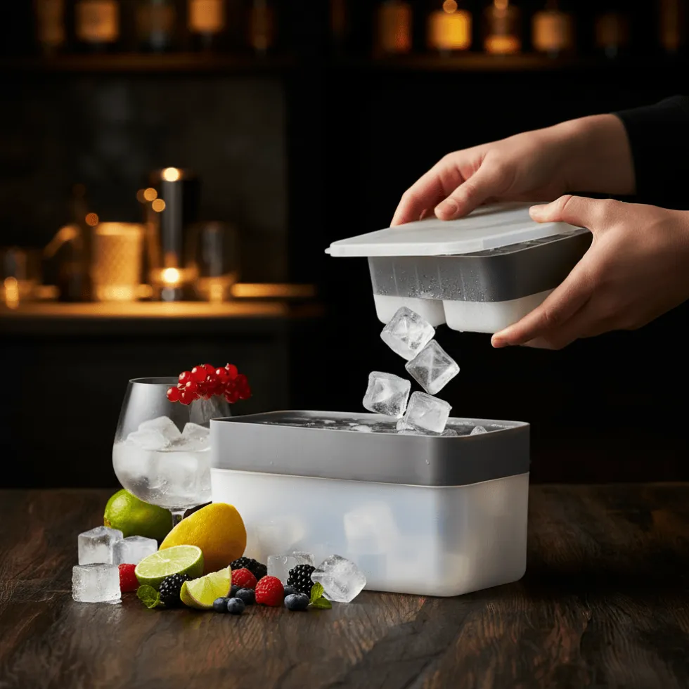 Isbitform med oppbevaring og lokk stor