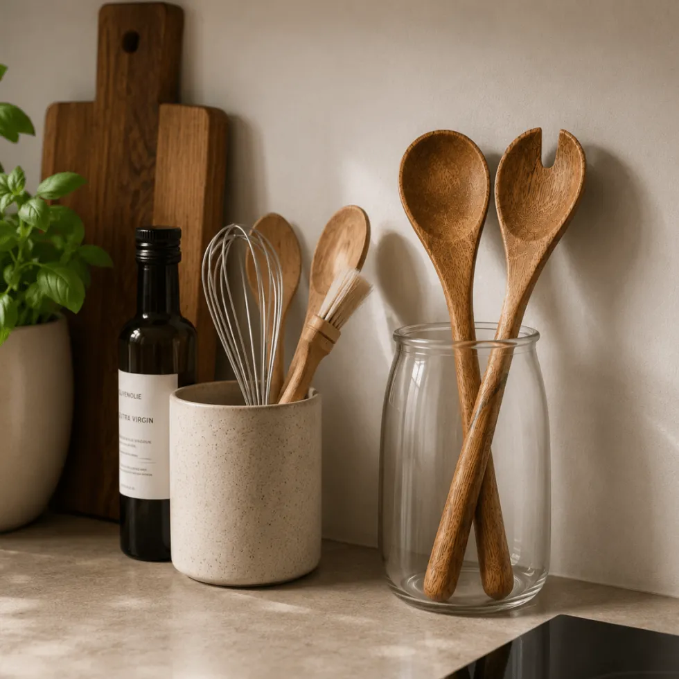 Jamie Oliver serveringsbestikk i mangotre 2 deler 14 x 29,3 cm