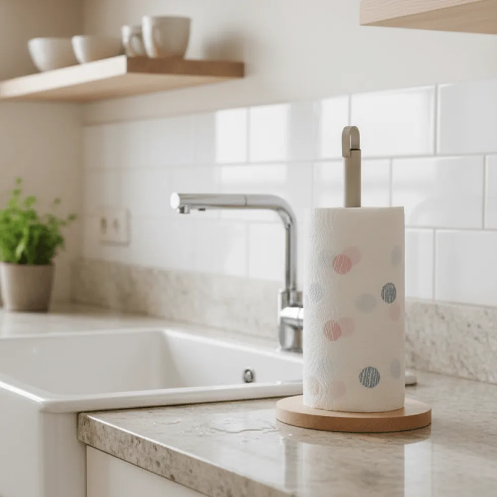 KitchenCraft Kjøkkenrullstativ i metall og tre