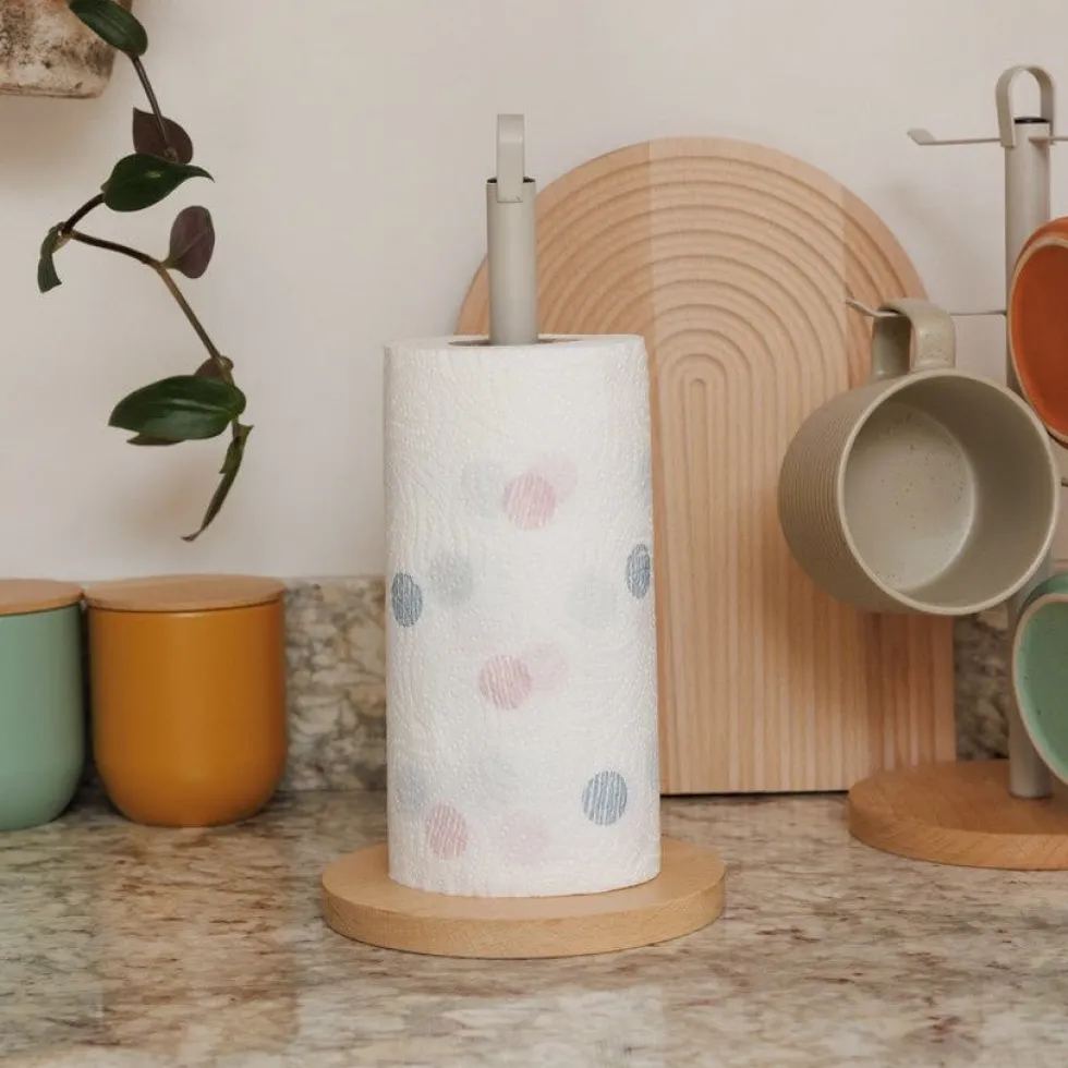 KitchenCraft Kjøkkenrullstativ i metall og tre