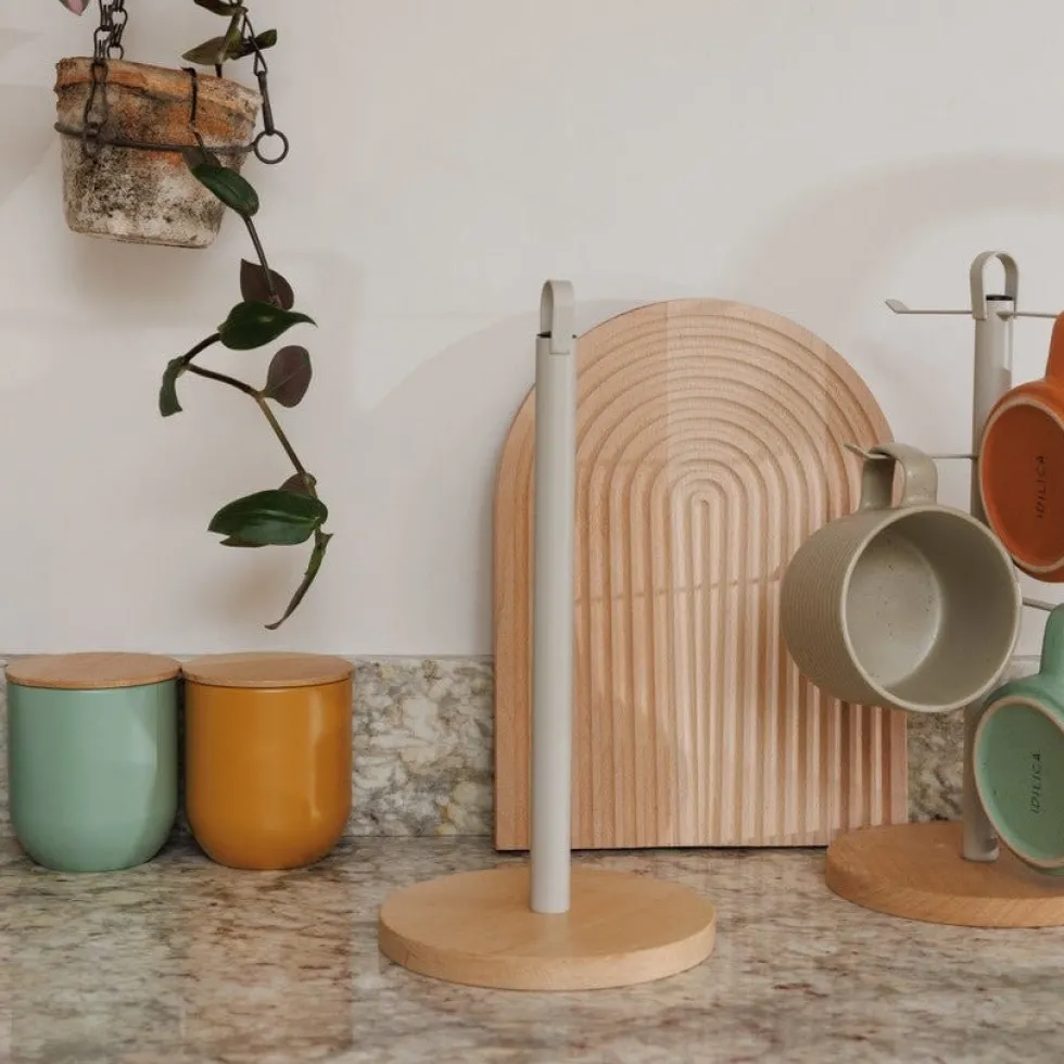 KitchenCraft Kjøkkenrullstativ i metall og tre