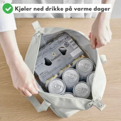 Kjølebag grå sammenleggbar 51 x 18 cm