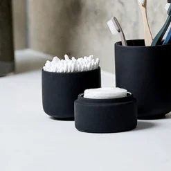 Krukke med lokk Ume sort 10 cm