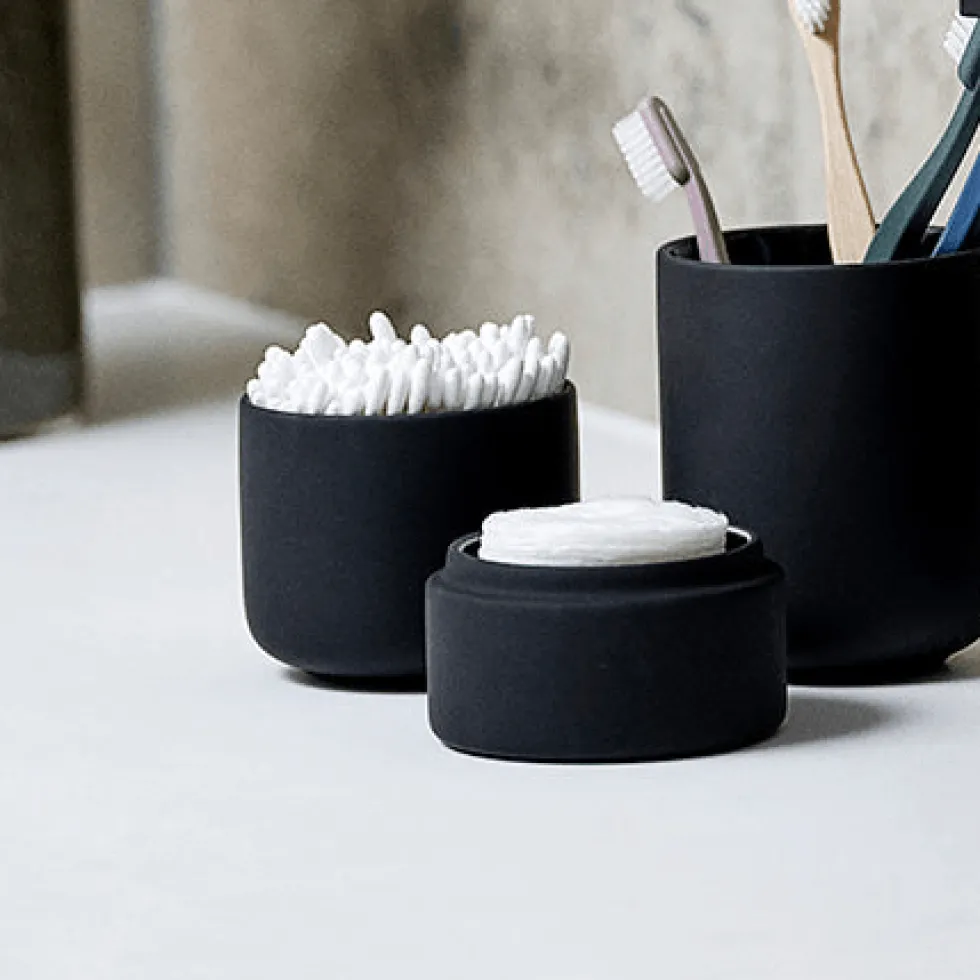Krukke med lokk Ume sort 10 cm
