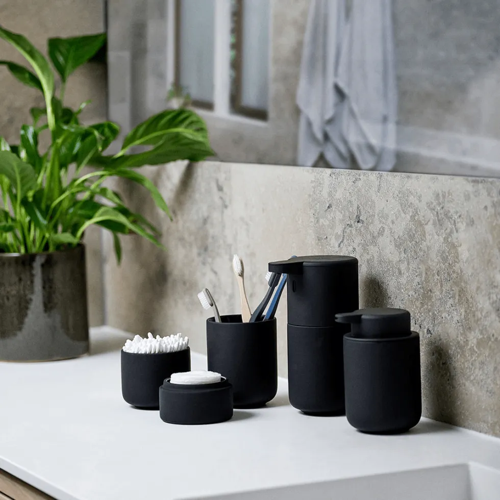 Krukke med lokk Ume sort 10 cm
