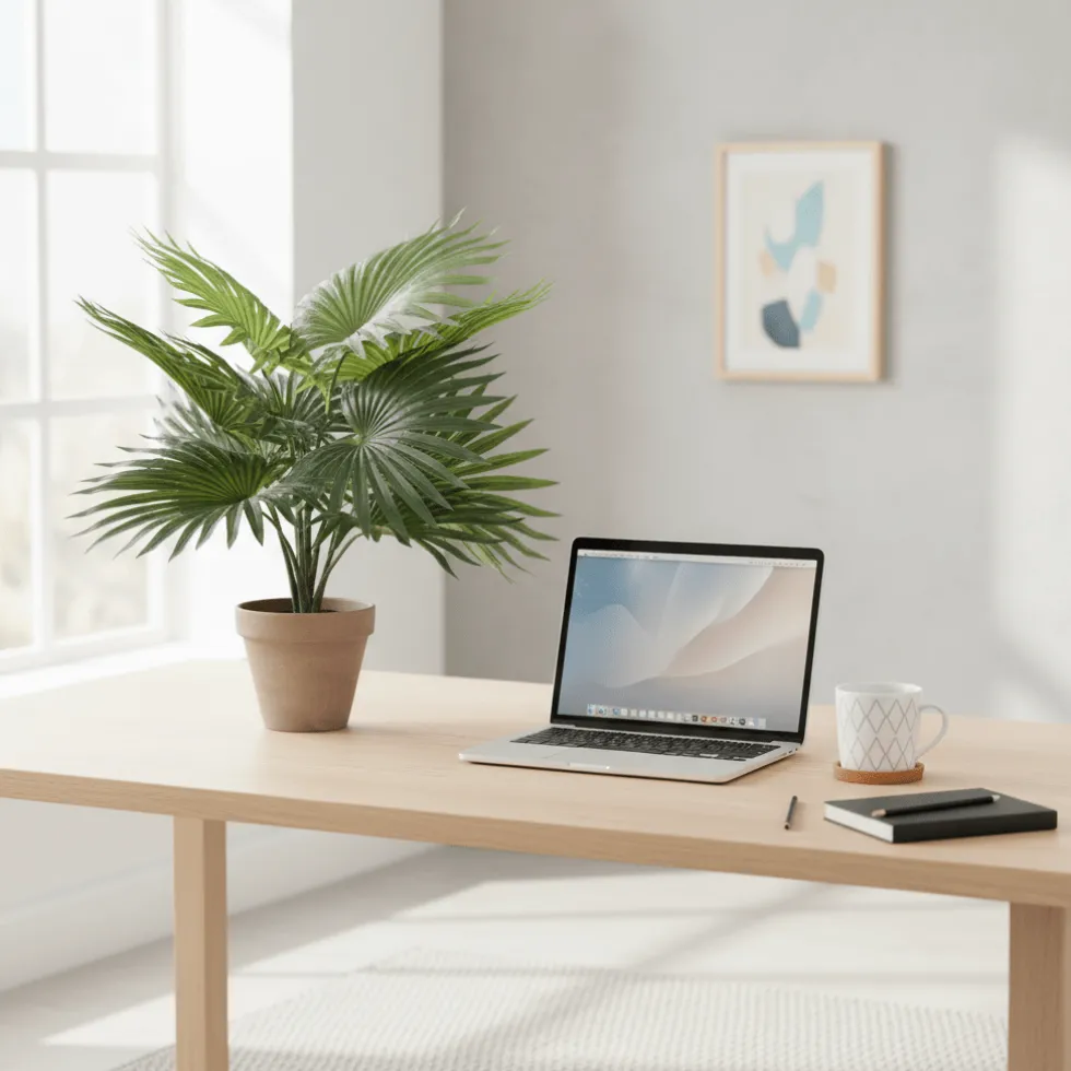 Kunstig palme grønn med potte 40 cm