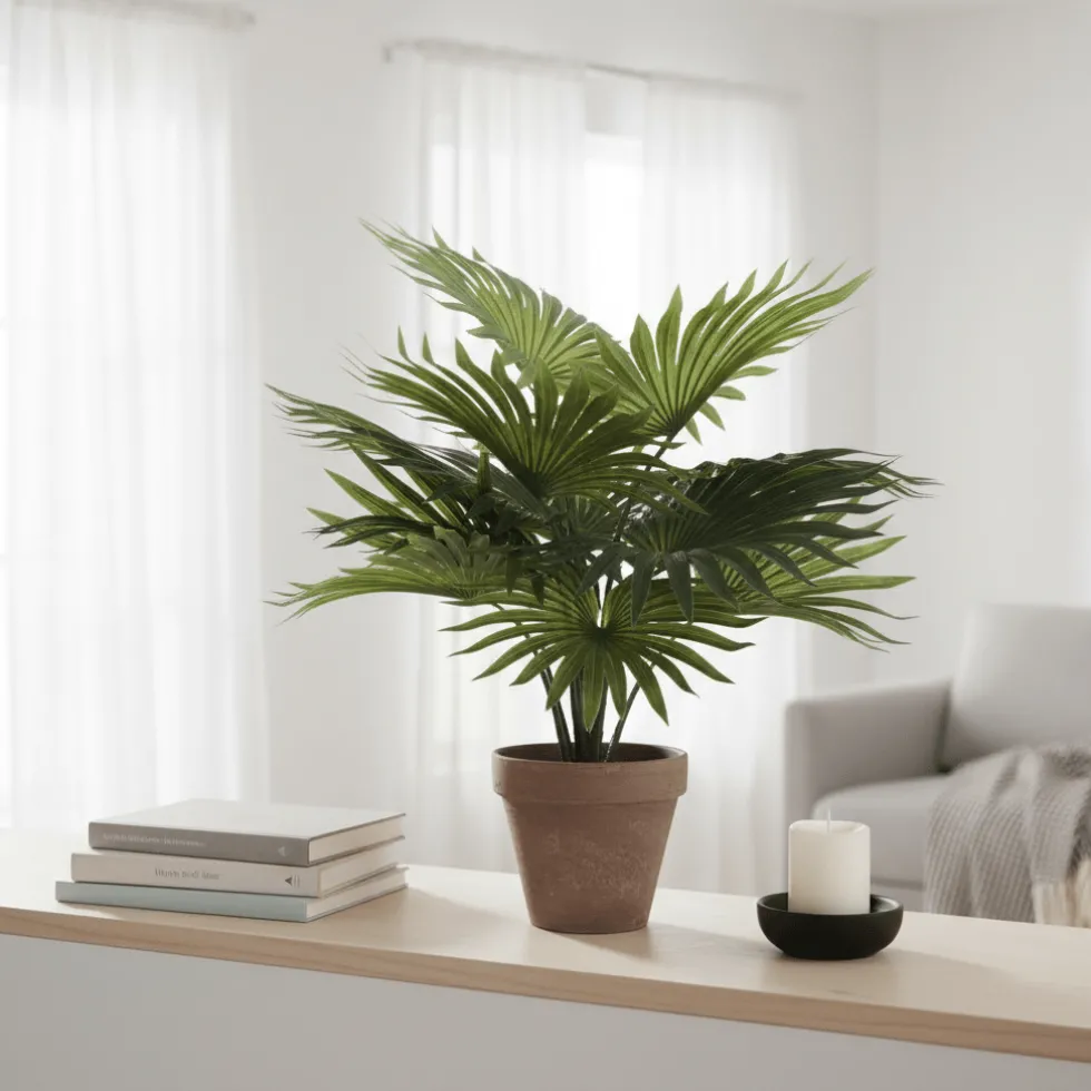 Kunstig palme grønn med potte 40 cm