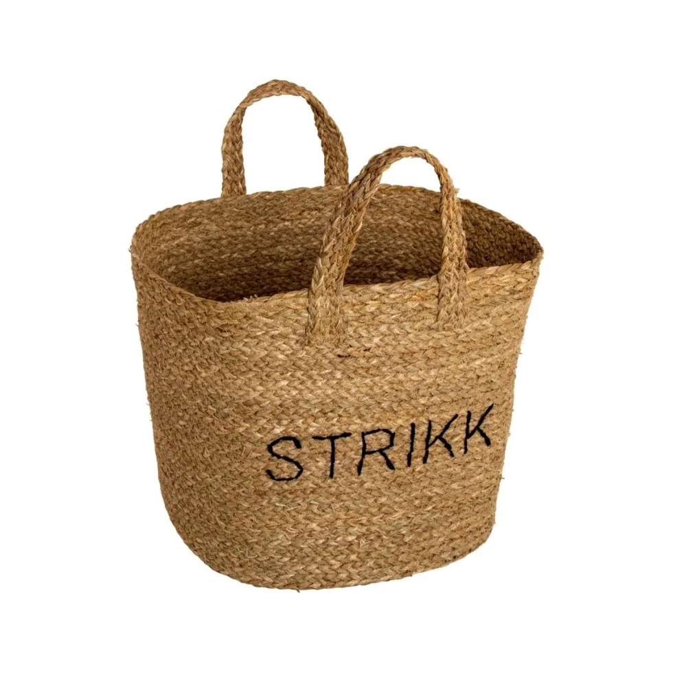 Kurv bag flettet Strikk 37 x 32 cm