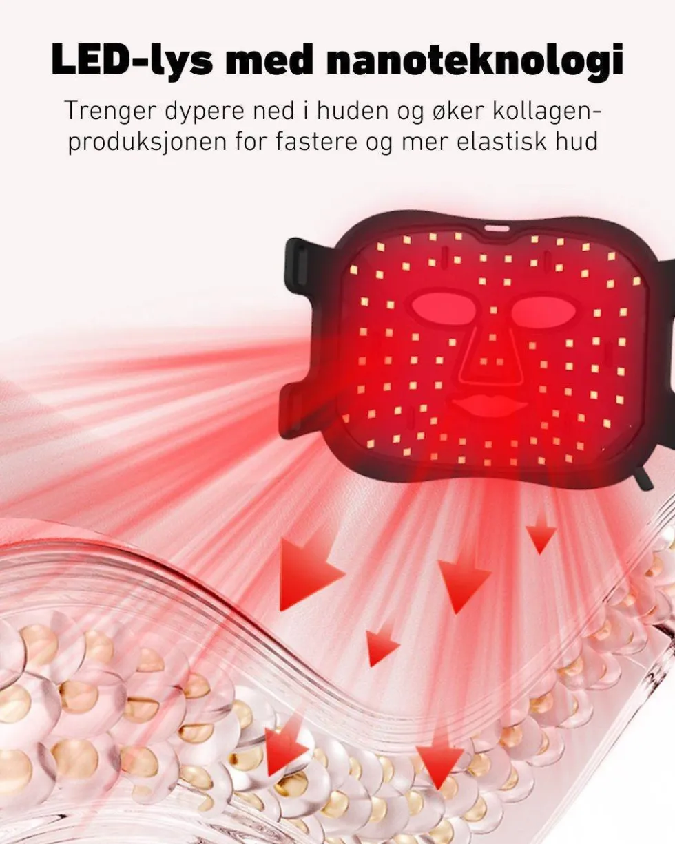LED-lysmaske til ansikt mot akne, rynker og pigmentflekker