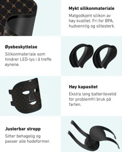 LED-lysmaske til ansikt mot akne, rynker og pigmentflekker