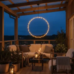 LED ring til oppheng sort metall 55 cm