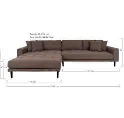 Lido Lounge sofa brun, venstrevendt