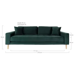 Lido 3 seters sofa mørkegrønn