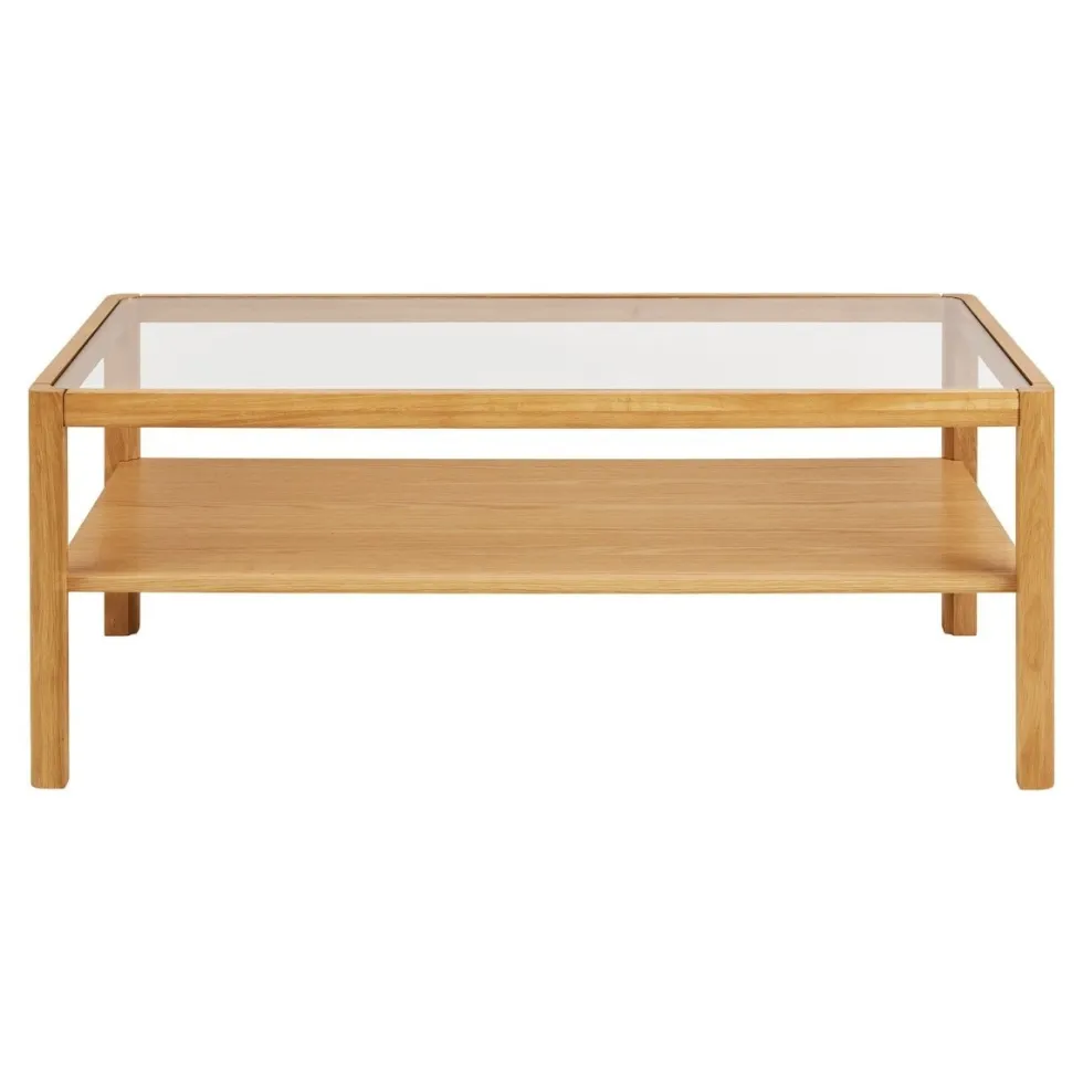 Lourmarin sofabord eik og herdet glass 110 x 60 x 45 cm