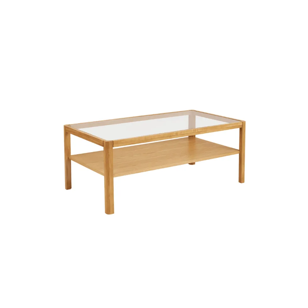 Lourmarin sofabord eik og herdet glass 110 x 60 x 45 cm