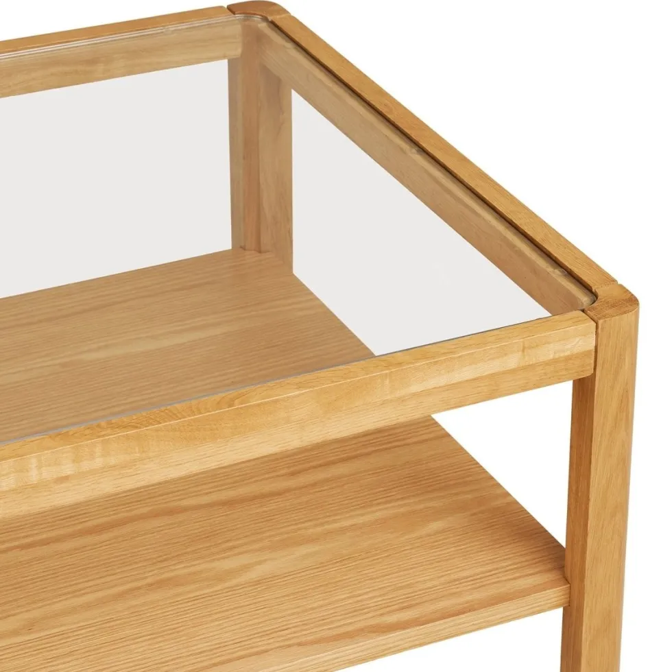 Lourmarin sofabord eik og herdet glass 110 x 60 x 45 cm