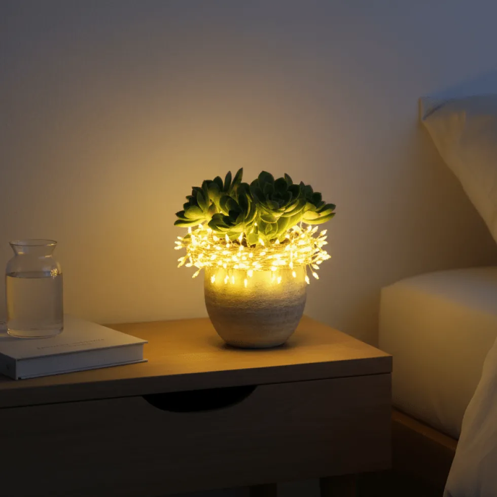 Lyslenke 100 LED varmhvit Klynge 1 m