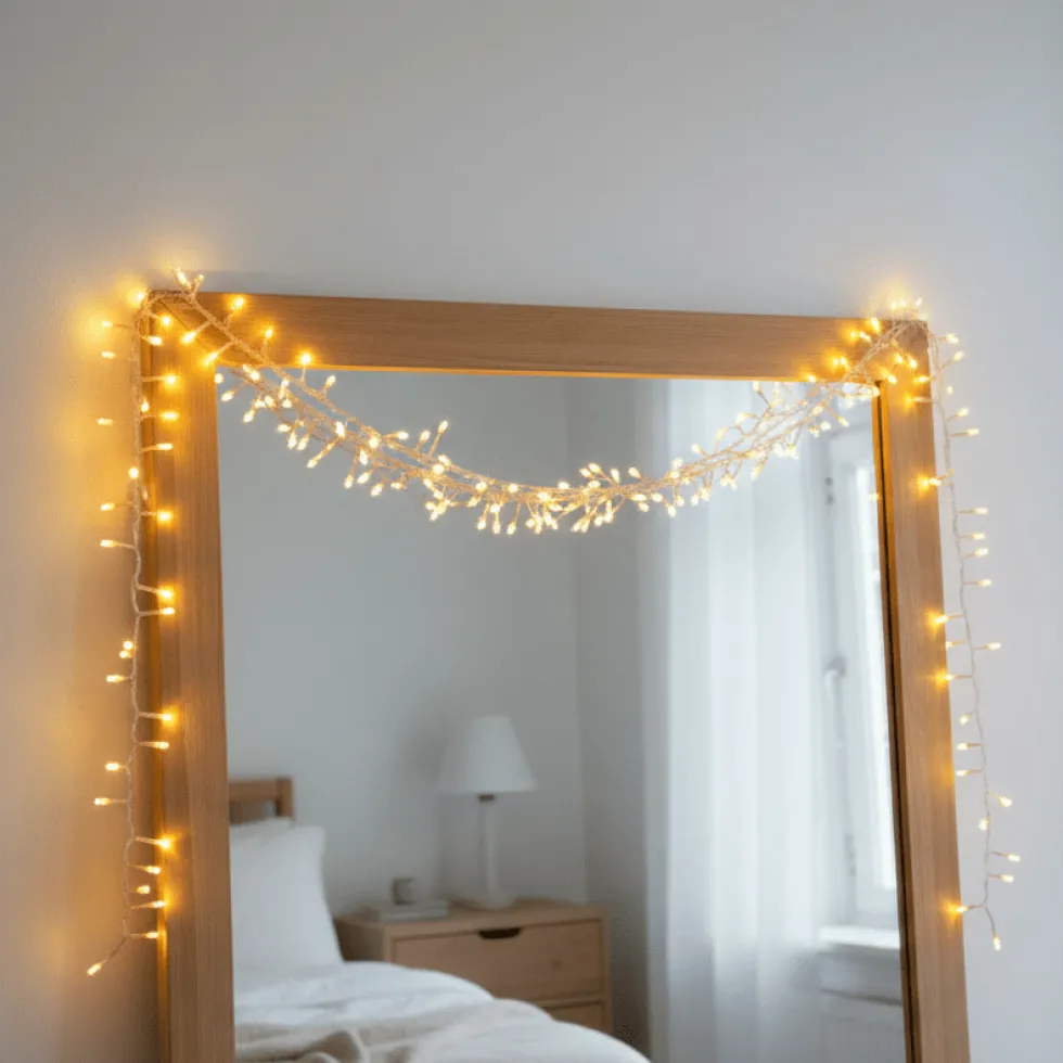 Lyslenke 100 LED varmhvit Klynge 1 m