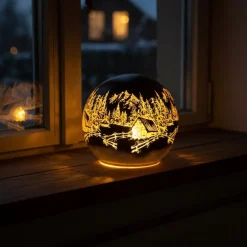 Lyslykt LED Antikkbrun 15 cm