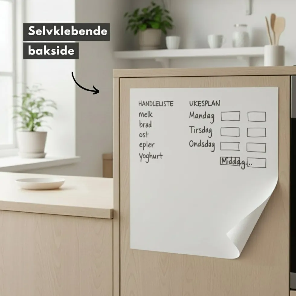 Magnetisk whiteboardfolie 4 magneter + penn 45 x 100 cm