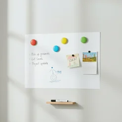 Magnetisk whiteboardfolie 4 magneter + penn 45 x 100 cm