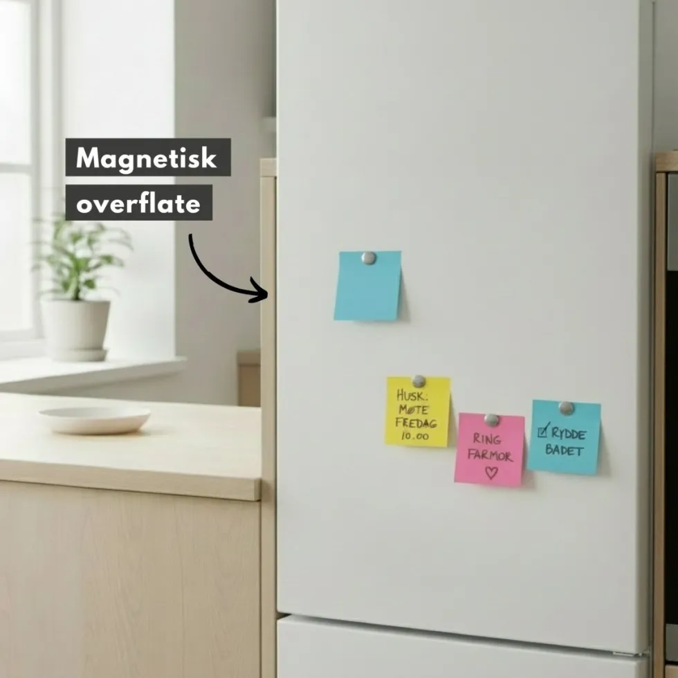 Magnetisk whiteboardfolie 4 magneter + penn 45 x 100 cm