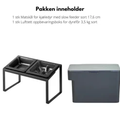 Matskål og oppbevaringsboks til dyrefor sett