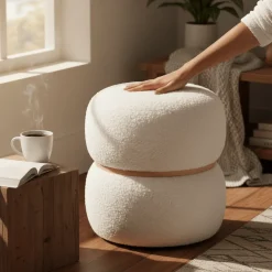 Milford puff hvit ø38 cm