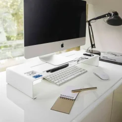 Monitor stativ hvit 59 x 24 x 8 cm