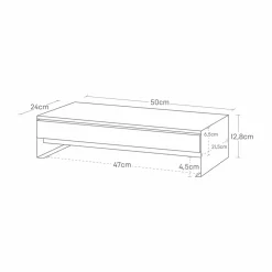 Monitorstativ med skuff sort 50 x 24 x 12,8 cm
