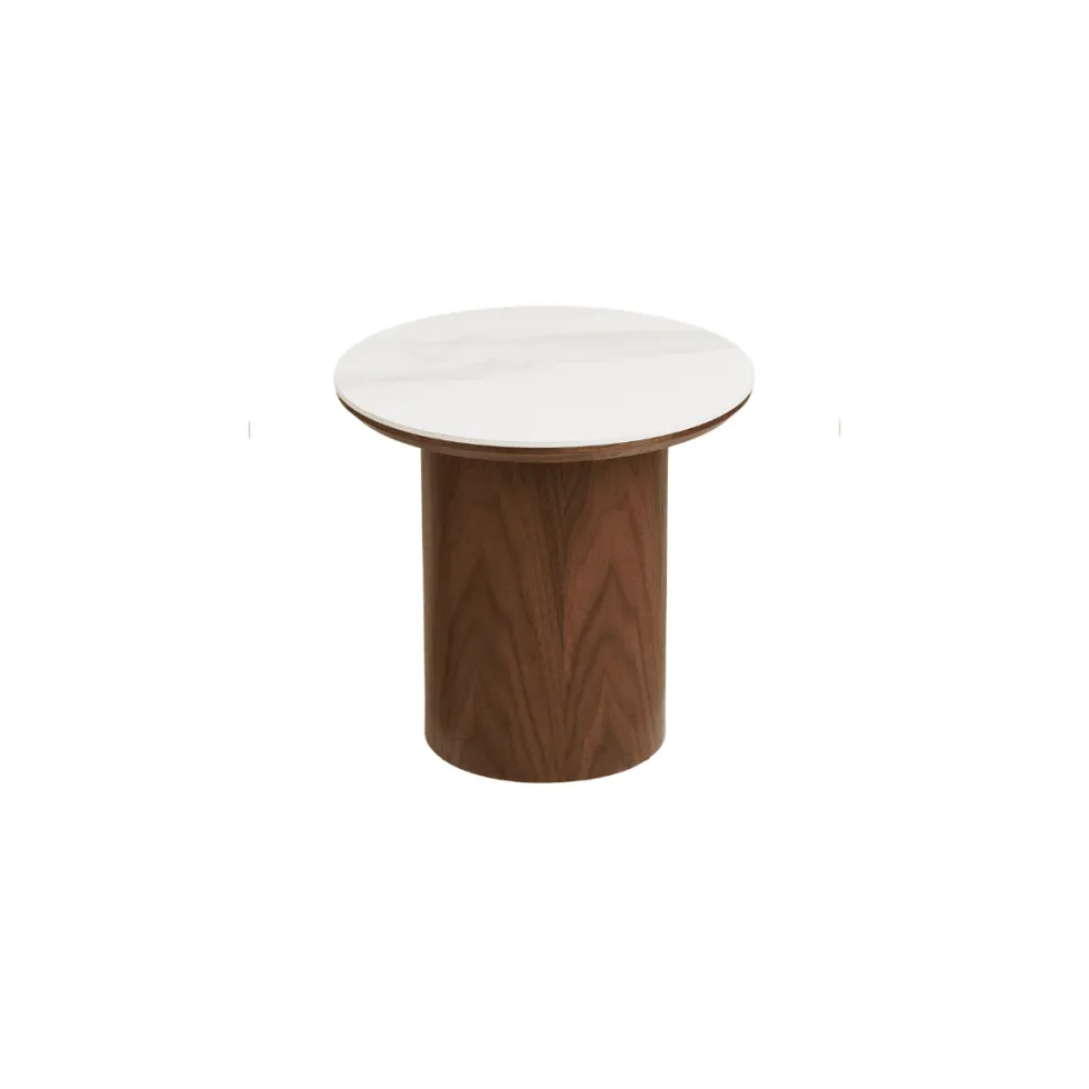 Noli sidebord keramikk hvit/mørk brun ø40 cm