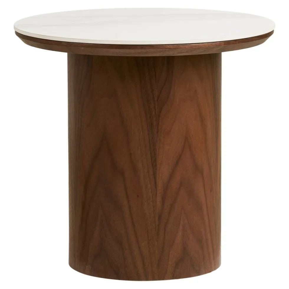 Noli sidebord keramikk hvit/mørk brun ø40 cm
