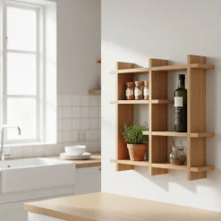 Olsberg vegghylle eikefiner natur 40 x 12 x 40 cm