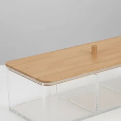 Oppbevaringsboks med bambuslokk 23 x 9,5 x 6,5 cm