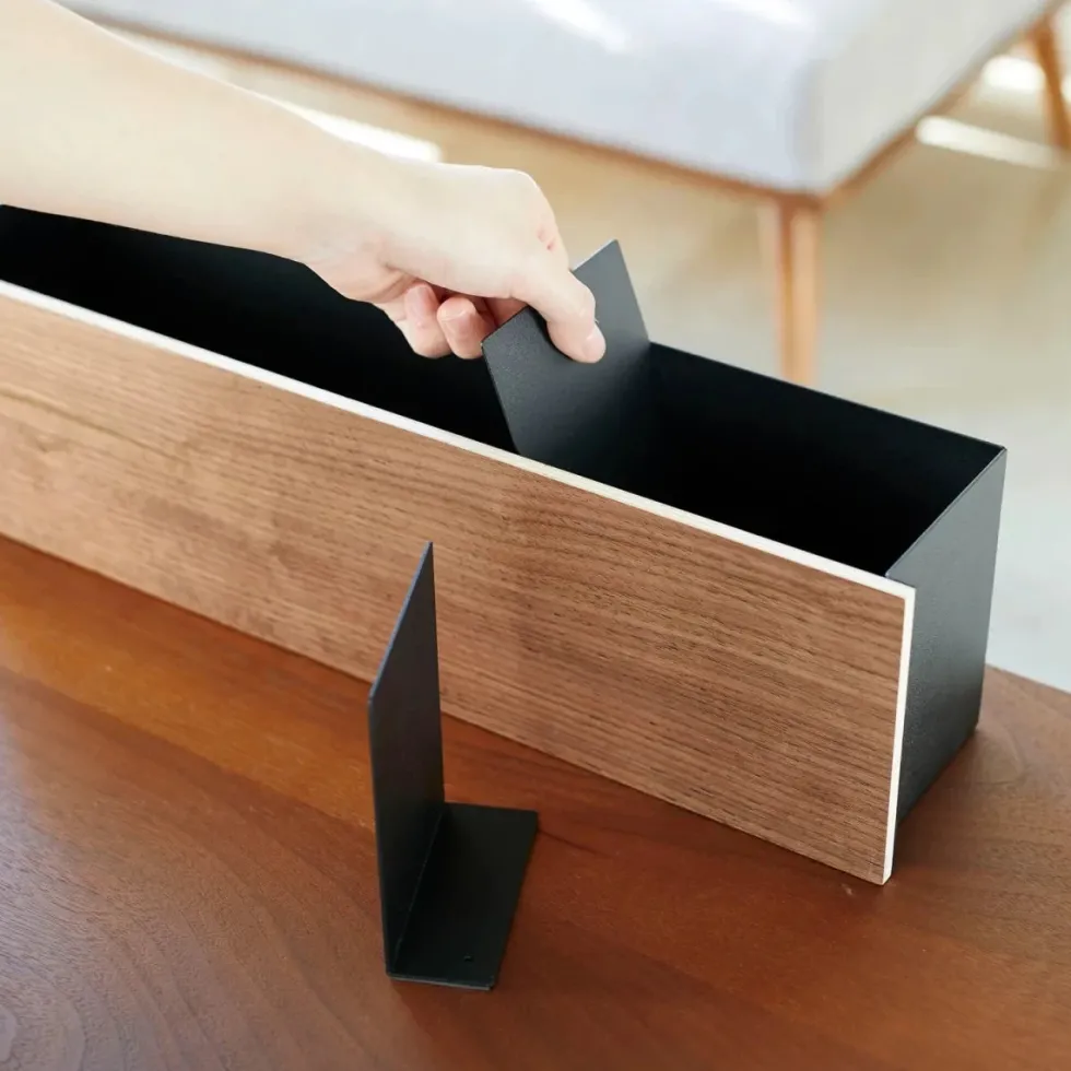 Oppbevaringsboks med skillevegger sort 45 cm