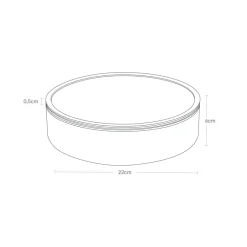 Oppbevaringsboks rund med lokk sort 22 cm x 6 cm