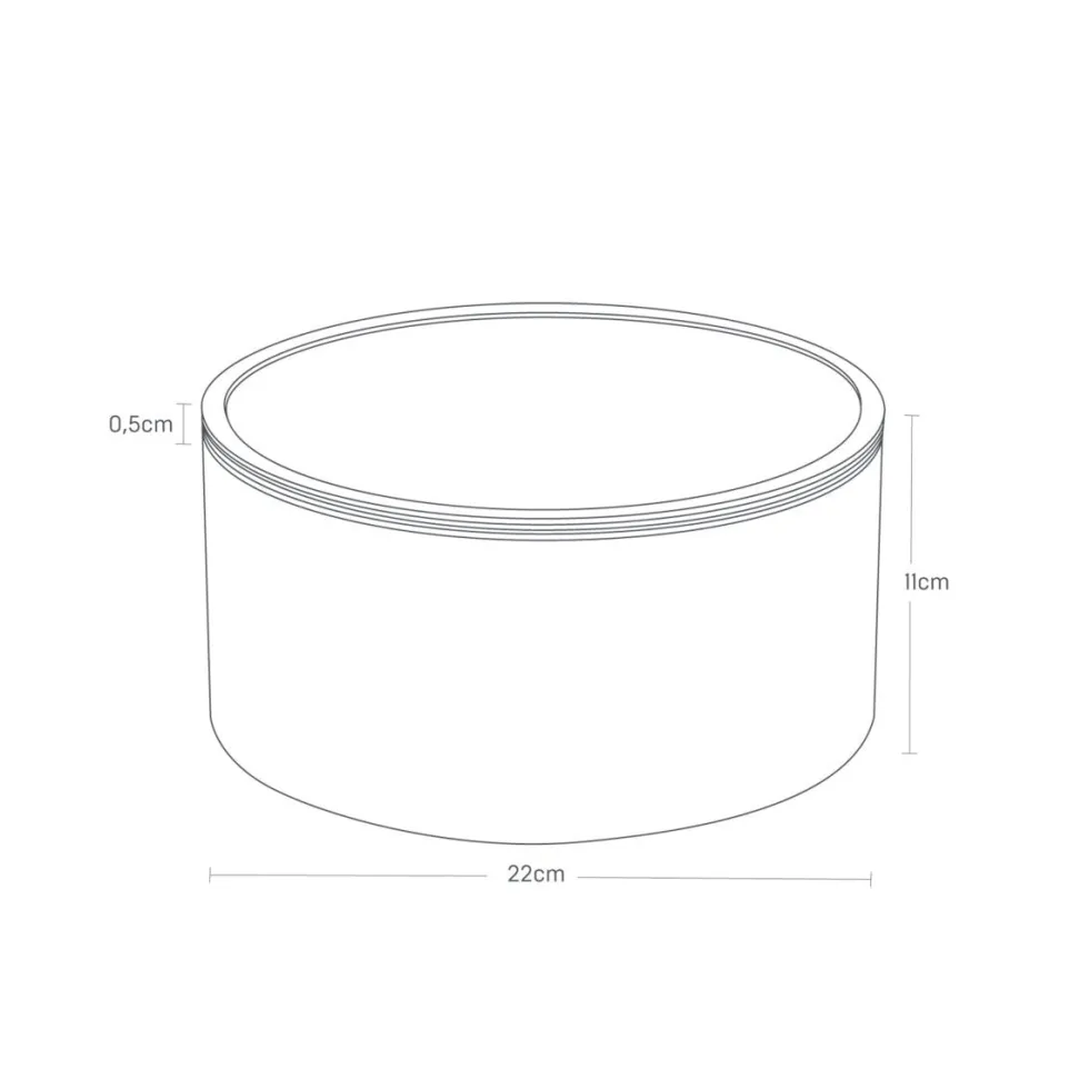 Oppbevaringsboks rund med lokk sort 22 x 11 cm
